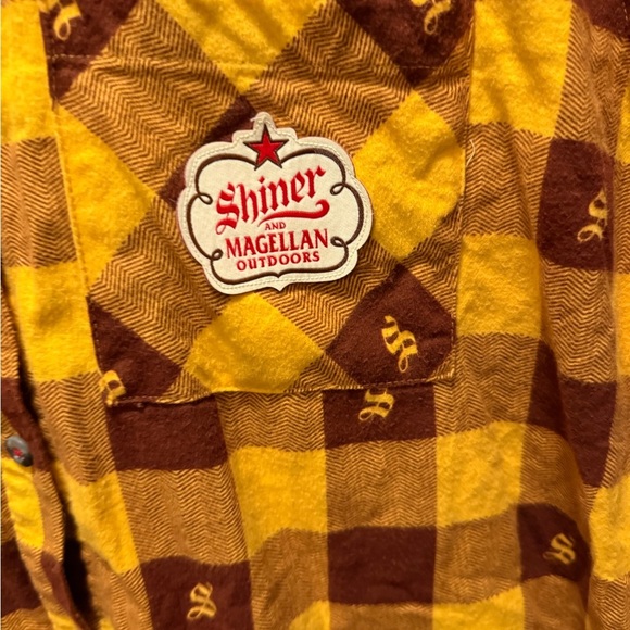 Rare Magellan Yellow and Brown Shiner Bock Button Flannel Shirt Size XXL - Picture 3 of 8